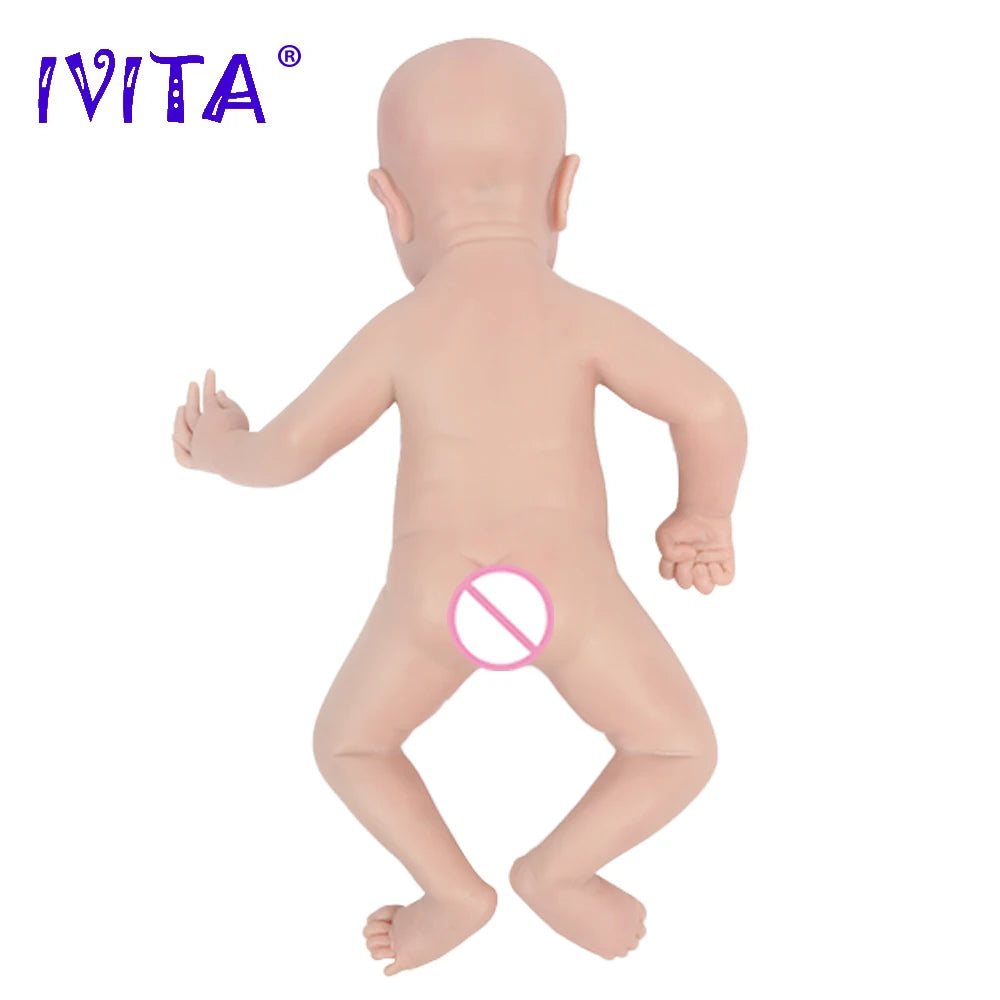 IVITA WB1548 16.92inch 2189g 100% Full Body Silicone Reborn Levi Doll Realistic Soft Baby Dolls with Clothes for Children Toys