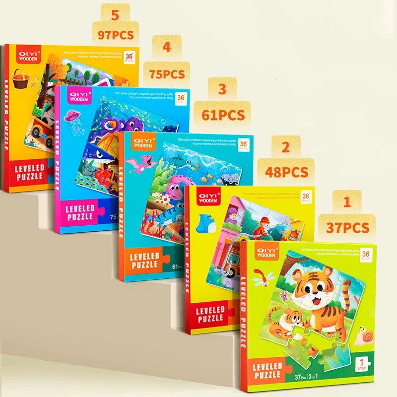Montessori Kids Toys Magnetic Advance Educate Book Folding Jigsaw 3 In 1 Animal Marine Dinosaur Cognitive Early Education Gifts