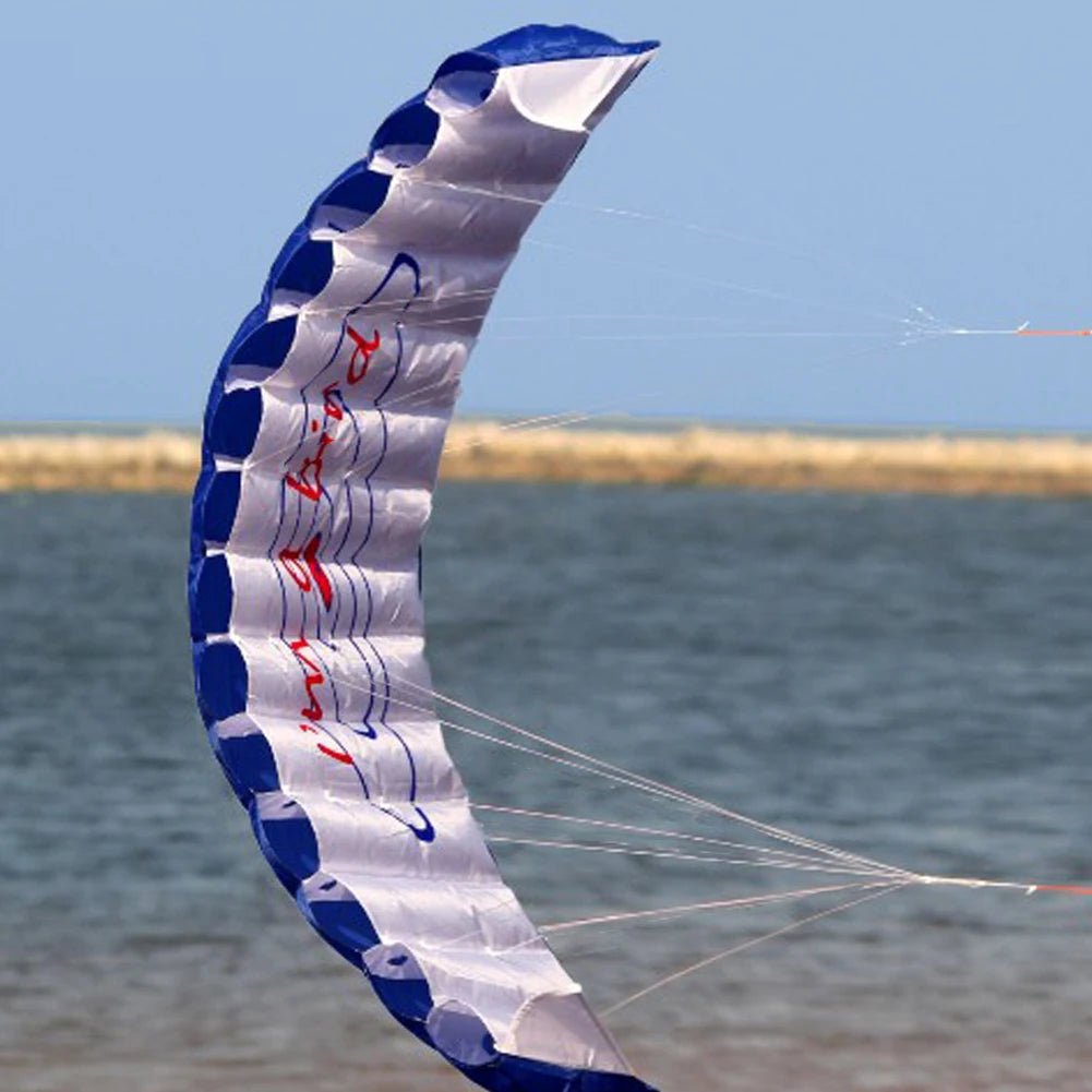 Dual Line Stunt Parafoil Parachute Professional Large 1.4m Flying Kites with 2 Handle for Beach Outdoor Fun for Adults Children