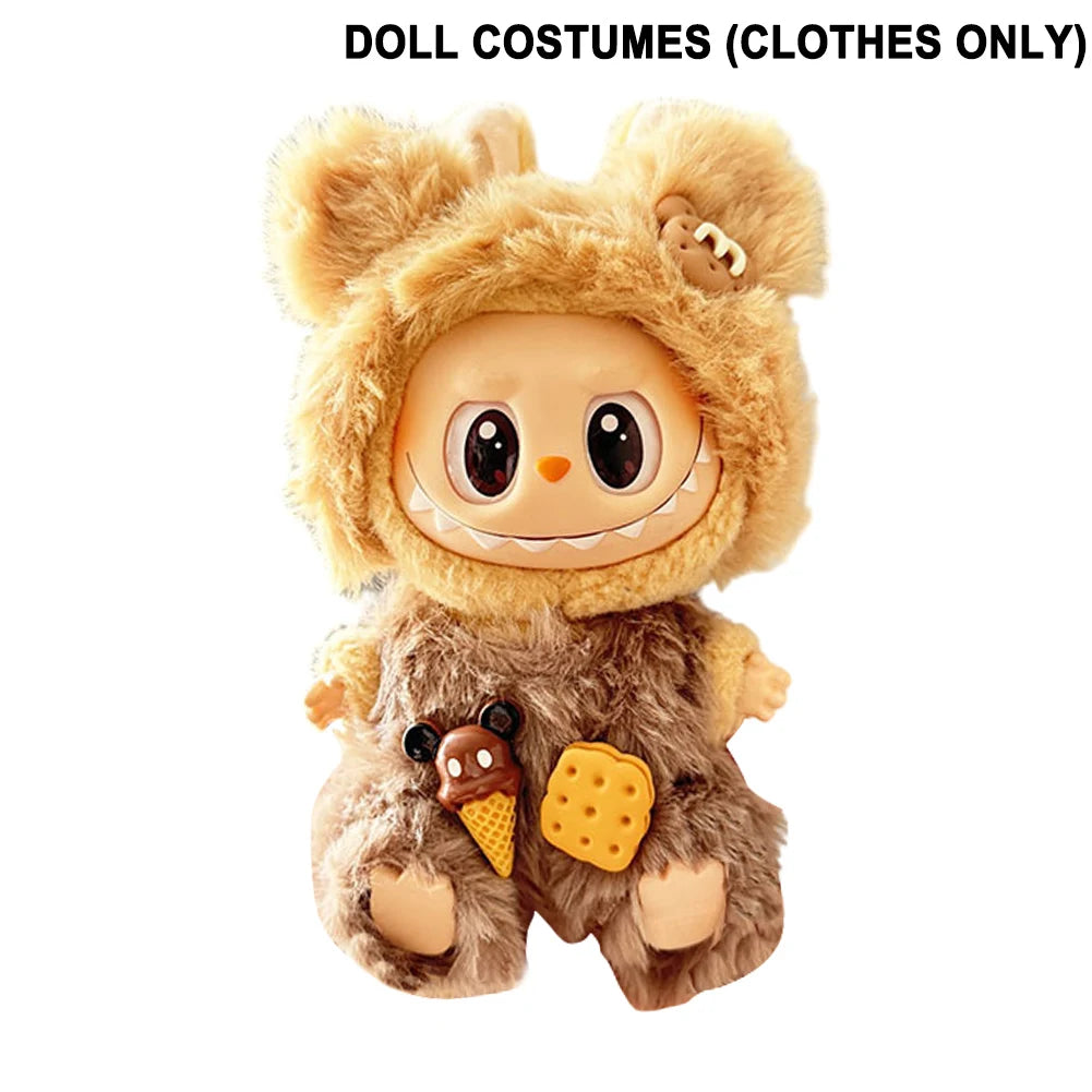 Labubu Plush Doll Clothes Plush Doll Changing Clothes Dolll Clothes Suit Cartoon Cute Clothes Dolls Accessories Christmas Gift