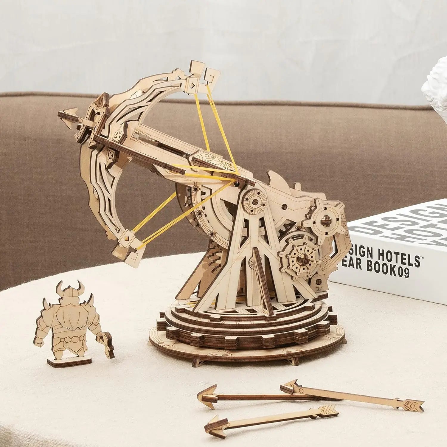 Robotime Rokr 3D Wooden Puzzle Wooden Model kit 142 Pieces Medieval Siege Toy Medieval Siege Toy Christmas gift