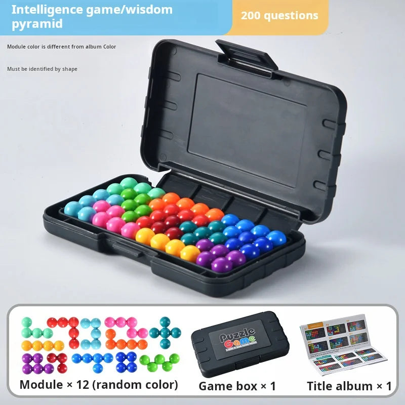 120 Challenge IQ 3D Game Children's Logical Thinking Wisdom Magic Beads Quickly Transform Pyramid Beads Montessori Toy Gifts