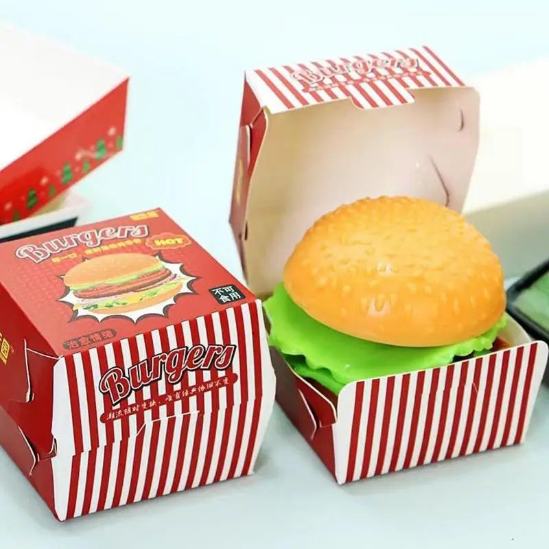 Burger Squish Tearable 3D Squishys Hamburger Toys Burger Stress Ball Silicone Stress Relief Squeeze Ball